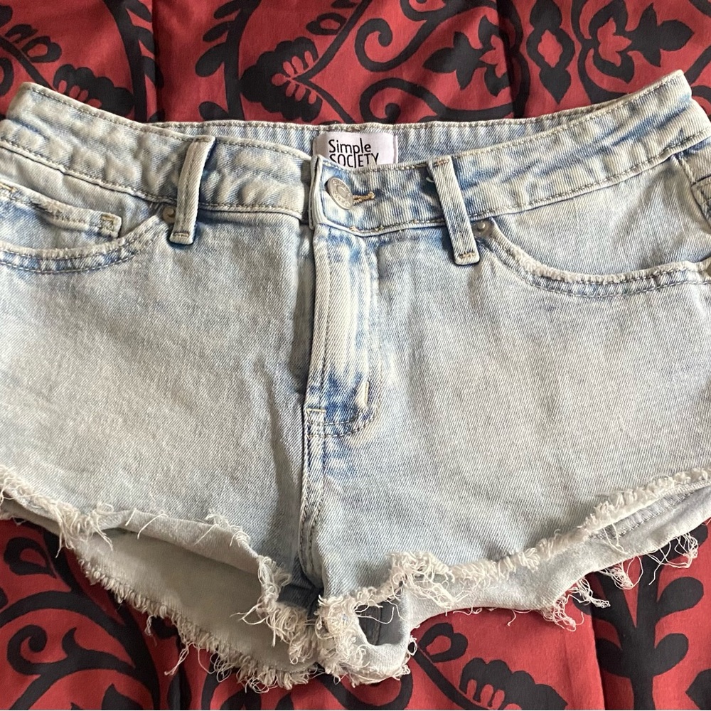 Light Blue Denim Shorts simple society